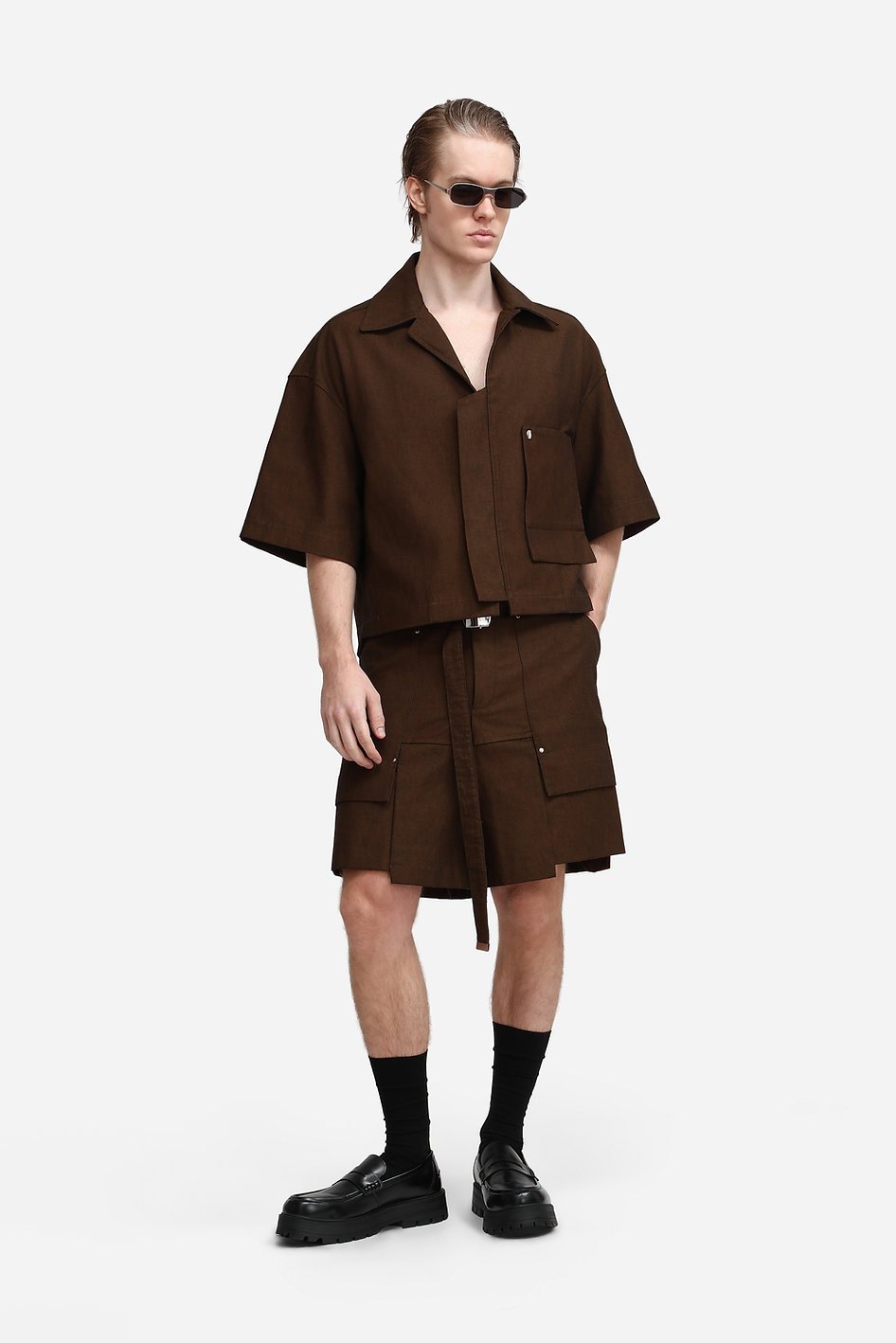 Block Shorts Brown