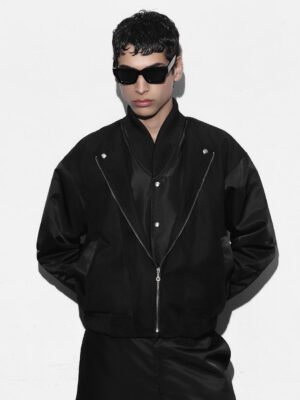 Zip Bomber Jacket Black