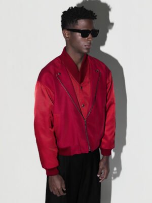 Alternative view of Zip Bomber Jacket Red