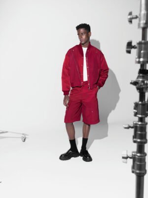 Zip Bomber Jacket Red